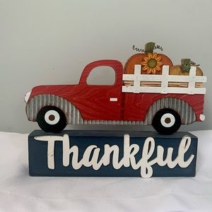 THANKFUL HARVEST TABLETOP WOOD SIGN